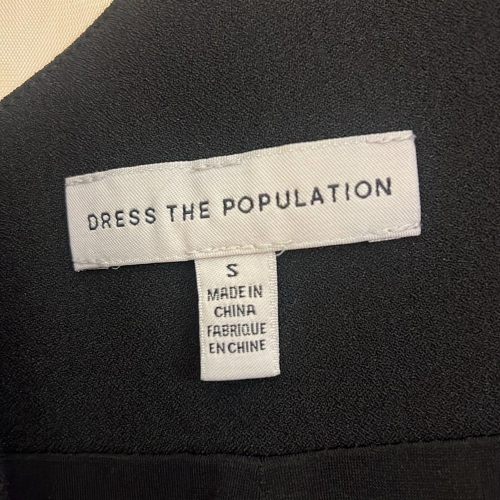 NWOT Dress The Population One Shoulder Sheer Midi Black Sheath Dress Sz Small - Picture 7 of 8
